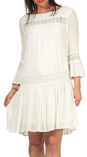 ONLY Damen Onltyra 3/4 Flare Short WVN Noos Casual Dress, Cloud Dancer, 40 EU