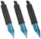 Set of 3 Hongdian Fountain Pen Blue Nibs (Fine, Extra Fine and Bent Nib) for Black Forest 1850, 1851，6013, 517S and 517D Series
