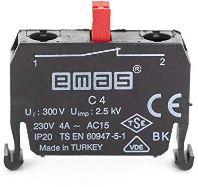 EMAS Kontaktelement C4BK NC Öffner tastend 230V AC C4 BK