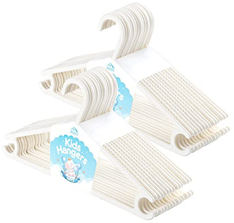 Anstore Babykleiderbügel Set,32 Stück Kunststoff Kinderkleiderbügel Schmale Baby Kleiderbügel Hangers, rutschfeste Kleiderbügel für Babys und Kleinkinder, Weiß