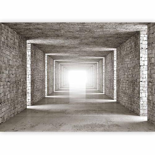 murando - Papier peint panoramique ville 350x256 cm - Revêtement mural décoration pour chambre salon - Design moderne - Noir vert blanc gris - Abstraction brique fantaisie tunnels d-B-0409-a-a