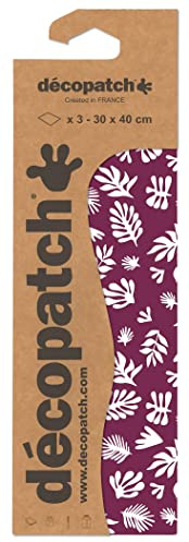 Décopatch C859C - Packung mit 3 Blatt Décopatch-Papier gleichen Musters, Nr. 859, praktisch und einfach zum Verwenden, ideal für Ihre Pappmachés und Bastelprojekte, 1 Pack
