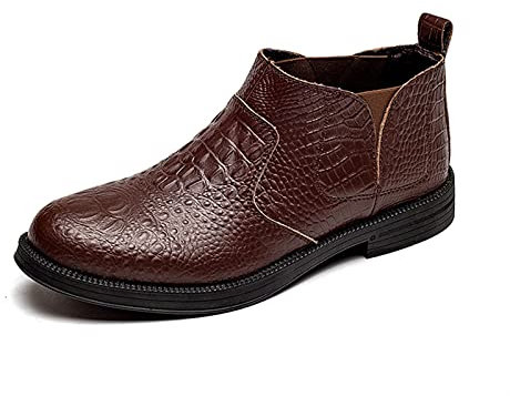 Chelsea Stivali Chelsea for Uomo Elastic Bendage Coccodrillo Stampa in Coccodrillo Traspirante in Pelle di Vacchetta Impermeabile Slip on Antiscivolo Antiscivolo Moda