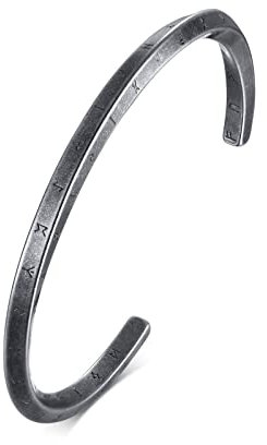 Nordischer Wikinger Schmuck Nordisches Armband für Männer Schutzamulett Mobius Armreifen Valknut Vikinger Talisman Armband Geburtstagsgeschenk für Papa/Ehemann/Bruder/Sohn/Freund (Grau, 64.00)