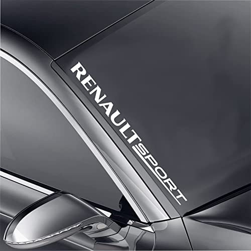 Generisch Frontscheiben Aufkleber 55 cm passend für Renault Sport Tuning Auto Sticker Windschutzscheibe Racing Sportlicher Look (Weiß)