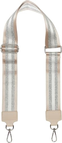 styleBREAKER Taschen Schultergurt Streifen Metallic, Hellbraun-Silber