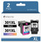 CRTBOTW Remanufactured 301XL 301 XL Cartuchos de Tinta para HP 301 para DeskJet 2540 1510 2050 1050 3050a 2544 2540 2542 1512 1000 Envy 5530 4500 4507 5532 4502 OfficeJet 4630 2620 (Paquete de 2)