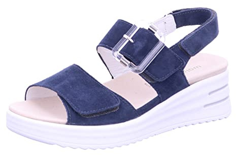 Waldläufer Plateau Sandalen H-Dina Blau 40
