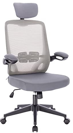 SVITA SAM Bürostuhl Schreibtischstuhl ergonomisch verstellbar mit Rollen Grau