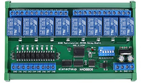 DC 24V 8 RS485 Relay Board Modbus RTU UART Control Switch DIN35 Rail Box für Automation Control