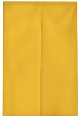 Surwin Japanischer Stil Türvorhang, Einfarbig Japan Noren Raumteiler Tapisseri Leinen Lang Vorhänge Partition Gardinen Tür Vorhang Tapisseri für die Türdekoration (90x180cm,Gelb)