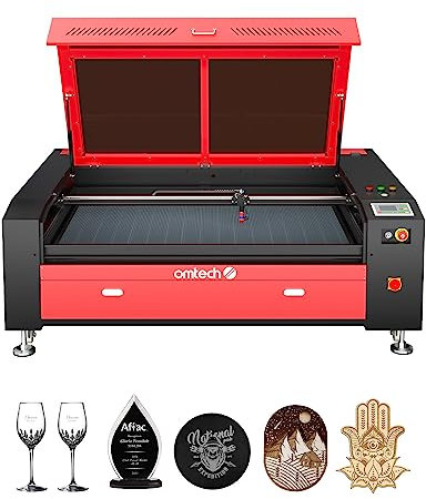 OMTech 130W CO2 Laser Graviermaschine Lasergravierer 900 x 1300 mm Laserschneider 35 x 50 Zoll Industrielle Gravurmaschine mit Autofokus, Luftunterstützung, digitalem Bedienfeld RDWorks