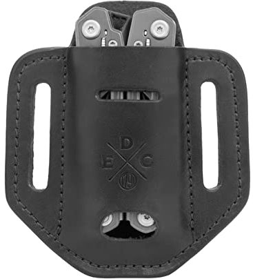 1791 EDC Multitool Scheath, American Leather, Multitool Pouch for Belts, Compatible with Heavy Duty Leatherman, SOG and Gerber Multitools - Easy Slide Holster, Schwarz