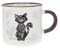 KIUB Mini mug timbale expresso avec des animaux - motif chat noir - Hauteur 6,5CM - porcelaine fine