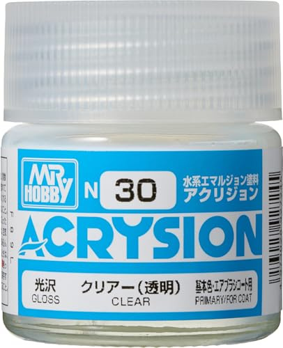 Mr. Hobby N30 Acrysion Color Clear, wasserbasierte Acrylfarbe, Modellbau Farbe, 10 ml