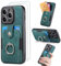 FMPCUON for iPhone 11 Pro Case with Card Holder and[ Screen Protector Tempered Glass X2],Slim Soft TPU Ring Holder Shockproof Anti-Scratch Phone Case Cover - Green