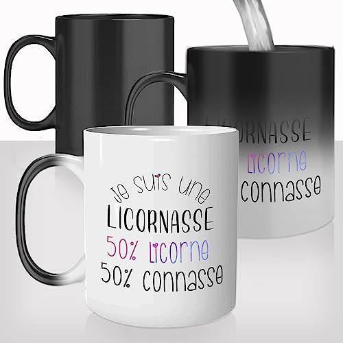 Mug Magique Je Suis Une Licornasse - Tasse Thermoréactive Idée Cadeau Original - Licorne Connasse Collègue Femme Drôle
