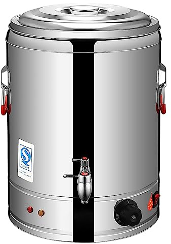 PILYON Commercial Hot Water Boiler Tea Urn Electric Catering Coffee Stainless Steel Urn with Thermostat control for Home Shop Hotel or Office Use,30L