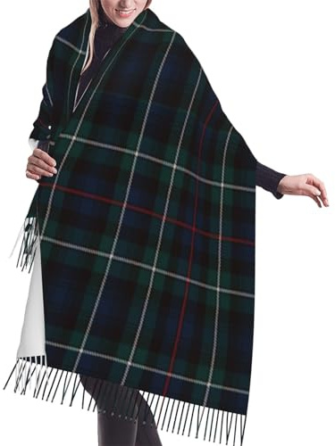 GrAtka Schal, Mackenzie Tartan Plaid Outlander, Unisex-Schal mit Fransen, groß, warm, weich, Kaschmir-Gefühl, Tücher, 196 x 68 cm