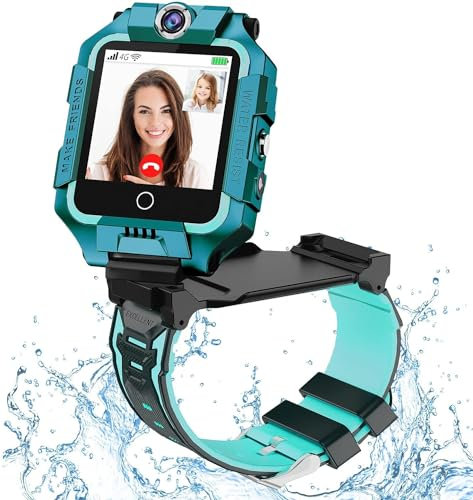 OKYUK Reloj Inteligente 4G para niños, rastreador GPS, múltiples Estilos de Escritorio para Elegir, Llamadas bidireccionales, Competencia de Imagen, SOS, Wi-Fi, Pantalla táctil Impermeable para niños
