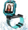 OKYUK 4G Kinder-Smartwatch, Smartwatch-Telefon mit 360° drehbar, GPS-Tracker, Anruf-SOS-Kamera WiFi, 3–12 Jahre alte Jungen-Mädchen-Geburtstagsgeschenk (T10 Cyan)