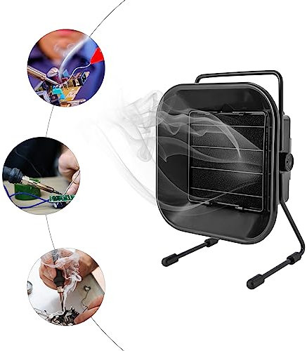 Rauchabsorber Entferner Dunstabzugs Rauchschutz Absorber DIY Arbeitsventilator für giftige Gase, Lötrauch, Flussmittelrauch, Moxibustionsrauch, Schneidrauch,Schwarz