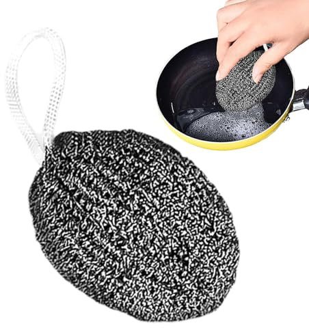 Steel Wire Cleaning, Steel Wire Ball, Stainless Steel Scourers, Cleaning Steel Wool Pads, Kettle Descalers Wire Ball for Pots, Pans, Brushes, Hobs, Grills, Bathrooms