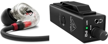 Sennheiser IE 100 PRO Dynamic In-Ear Monitoring Headphones, Clear & Behringer POWERPLAY P2 Ultra-Compact Personal In-Ear Monitor Amplifier
