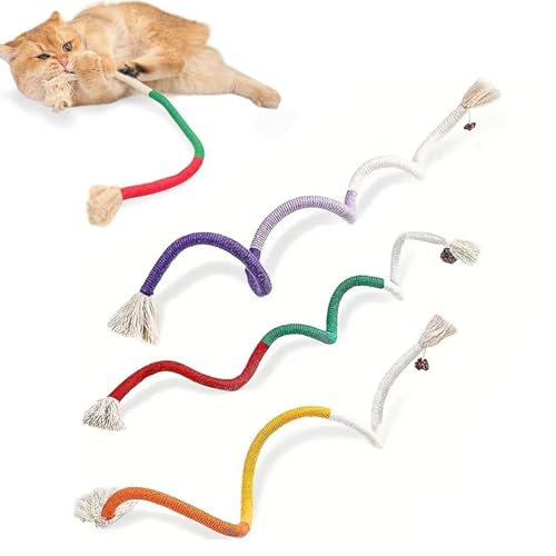 3 Stück Katzenminze Spielzeug, Interaktives Katzenspielzeug, Katzen Zahnpflege, 70 cm Katzenminze Stick, katzenminze Beißseil, Gefüllt mit natürlicher Katzenminze Spielzeug für Katze,Stressabbau