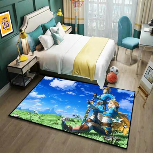 MUICIN Teppiche, 3D-gedruckte Zelda Schlafzimmer Fußmatten, gemütliche Schlafzimmer Teppiche, Wohnzimmer, Kinderzimmer Dekor.,100 * 160cm