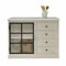 Loberon Schrank Orlévine, Zusätzlicher Stauraum & Arbeitsfläche, Industrial-Landhaus-Stil, Zeitlose Eleganz, Küchenschrank, Küchenmöbel, Mangoholz, Eisen, Stein, grau