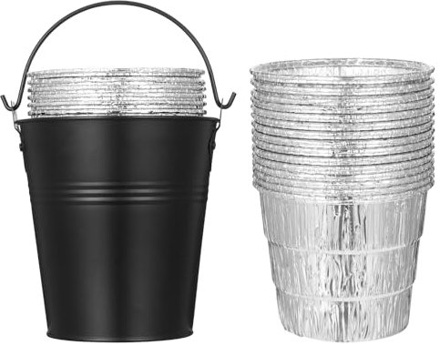 MAQUITA Grilleimer für Fett, Tropffetteimer, 15 Packungen, Ölfänger-Folieneinlagen für Traeger 20, 22, 34 Serie, Pit Boss, Pellet, Oklahoma Joe Rec Tec Z Grill Smoker BBQ Zubehör