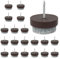 Flintronic 20 Stück Filzgleiter Schrauben, Ø 24mm Stuhl Filzgleiter Schrauben, Filzgleiter für Stühle Schrauben, für Möbel Stühle Laminat Parkett Fliesen, Stuhlbeinschoner, Bodenschutzpolster(Braun)