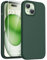 TOCOL 3 in 1 Silicone for iPhone 15 Case 6.1-Inch, with 2 Pack HD Tempered Glass Screen Protector, Liquid Silicone Slim Silky-Soft Touch Multi-Color Anti-Scratch Shockproof Cover, Alpine Green