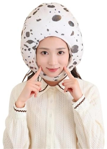 JUNNASALIKER Bonnet en forme d'œufs de caille pour fête de famille - Pour adultes et enfants - Pour jeux de rôle - Chapeau de carnaval, blanc, S/L