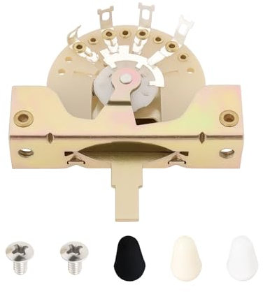 EMSea 1 Stück CRL 5-Wege-Klingenschalter mit Kappenschrauben Kompatibel mit Stratocastern für Gitarren mit Drei Tonabnehmern