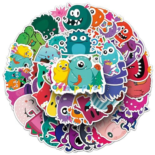 2 x 50 Stück Kleine Monster Aufkleber, Sticker Set, Wasserfeste Vinyl Aufkleber, Cartoon Aufkleber, Geeignet für Mobiltelefon, Laptop, Telefon, Gitarre, Skateboard, Motorrad, Fahrrad Stickers