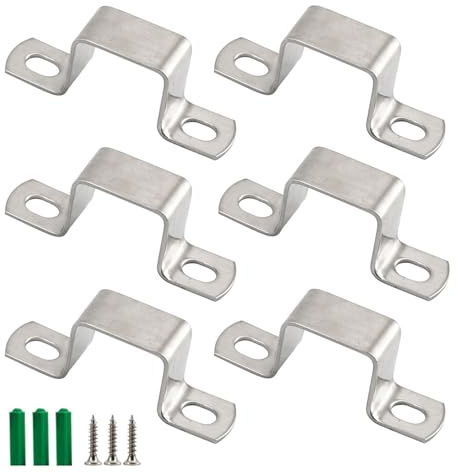 (6 pezzi) M50 x 100 mm Staffa per tubo quadrato in acciaio inossidabile 304 a forma di U, staffa in metallo per tubo flessibile con viti