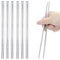 6 paia di bacchette in metallo,Bacchette argentate in acciaio inox,Bacchette riutilizzabili in metallo, bacchette multifunzione per uso quotidiano alimentare