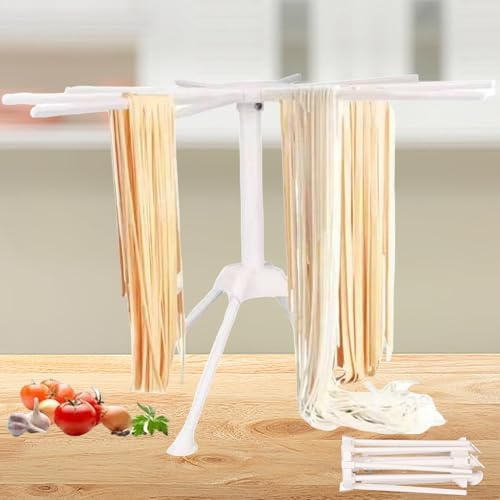 SYXLS Secador De Pasta, Estante De Secado De Masa Plegable, Fideos, Colgantes, Fresca - Para Usar Después De Hacer Pasta En La Máquina, Hecho a Mano Utensilios De Cocina Para, Doméstica, Blanco