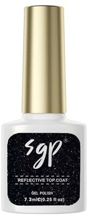 REFLECTIVE GLITTER TOP COAT Gel Nail Polish 7.3ml UV/LED Soak-Off Nail Art Manicure Pedicure for Professional, Salon & Home Use - Long Lasting & Easy to Apply