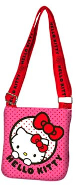 Sanrio Hello Kitty Sac à Main pour Fille, Sac Bandoulière au Design Classique, Porte-Monnaie Ajustable, Cadeau pour Filles et Adolescentes