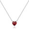Regalo Collana Argento 925 Donna, Cuore Rose Ciondolo Collane, Regali per Lei, Compleanno San Valentino Regalo Di Natale Festa Della Mamma, Rosso