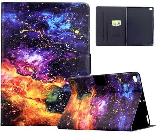 XFDSFDL® Étui pour Apple iPad Air/Air 2 / iPad 2017-2018 (9,7 Pouces) PU Cuir Housse Flip Coque Nébuleuse Motif avec Support et Veille/Réveil Automatique Protection Cas 06