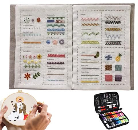 Sticken: Alle Techniken Und 86/106 Stiche 40 Motive. Das Große Stickbuch Mit Illustrierten Anleitungen Und Material-Tipps, Mit Nähzeug