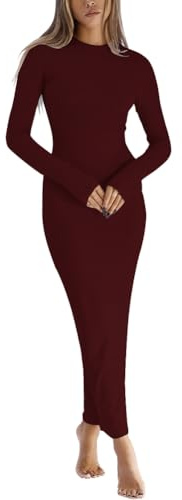 LACOZY Long Sleeve Midi Dress Sexy Fitted Bodycon Formal Cocktail Dresses | Fall Long Sleeve Midi Dress, Sexy, Fitted Bodycon Pencil Dresses, Formal, Cocktail Wedding Party Dresses, Long Dress