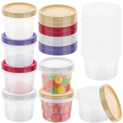 Mssushi 12 Recipientes Redondos 500ml con Tapas | Plástico reutilizable, antifugas, para preparar y llevar comida