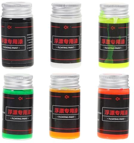 Kisangel Ensemble De 6 Peintures À l'huile Fluorescentes pour RéParation De Flotteurs De PêChe 30 ML Couleurs Assorties Peintures Grossissantes pour Leurres Et Accessoires De PêChe(Couleur aléatoire)