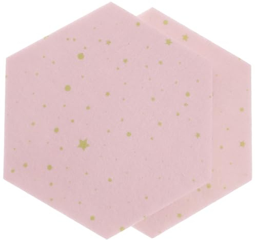 NIYANGLE 2 Stück Selbstklebende Sechseckige Filz Wandtattoos 9mm Rosa 11x19x22cm Wanddeko für Kinderzimmer Büro Schlafzimmer Memotafel Pinnwand