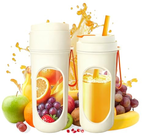 Portable Blender for Smoothies, Cordless Blender for Protein Shake and Fresh Juice, Dishwasher Safe,15 Oz Portable Bottle with 12-Blade for Outdoor Camping Travel